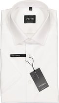 VENTI modern fit overhemd - korte mouw - wit - Strijkvrij - Boordmaat: 41