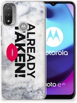 Backcover Soft Siliconen Hoesje Motorola Moto E20 | E40 Telefoon Hoesje Already Taken White