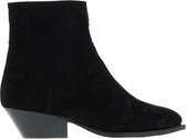 Tango | Nina oblique 9-c black  suede western boot - wooden heel/sole | Maat: 37