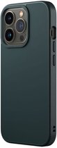 Apple iPhone 13 Pro Hoesje - Rhinoshield - SolidSuit Serie - Echt Leer Backcover - Dark Teal - Hoesje Geschikt Voor Apple iPhone 13 Pro