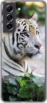 Coque Samsung Galaxy S21 FE - Tigre - Wit - Sable - Coque de téléphone en Siliconen