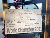 Tekstbordje Eikenhout Formule 1 Wereldkampioen - 2022  - F1 - race - Worldchampion - formule 1