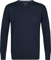 Profuomo - Pullover Merino V-Hals Navy - XL - Slim-fit