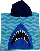 Jaws badhanddoek poncho - blauw - 100 cm