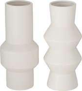 4goodz Vik Vaas Keramiek set van 2 stuks - 13x30 cm - Wit