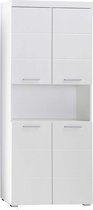 Nancy's Amanda Badkamerkast - Hoge Kast met Open Compartiment - Hoogglans - 73 x 190 x 31 cm