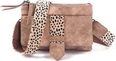 Taupe crossbody en schoudertasje Geneve