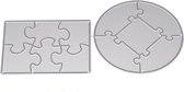 Metalen snijmal - puzzelstukjes - puzzel - rond - rechthoek - 2 stuks - embossing - scrapbooking - kaarten maken
