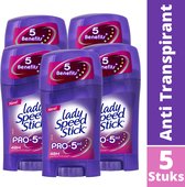 Lady Speed Stick Pro 5 in 1 Deodorant Stick - 48H Anti Transpirant Deo Stick - Anti Witte Strepen - Bestverkochte Deodorant Vrouw - 5X45g