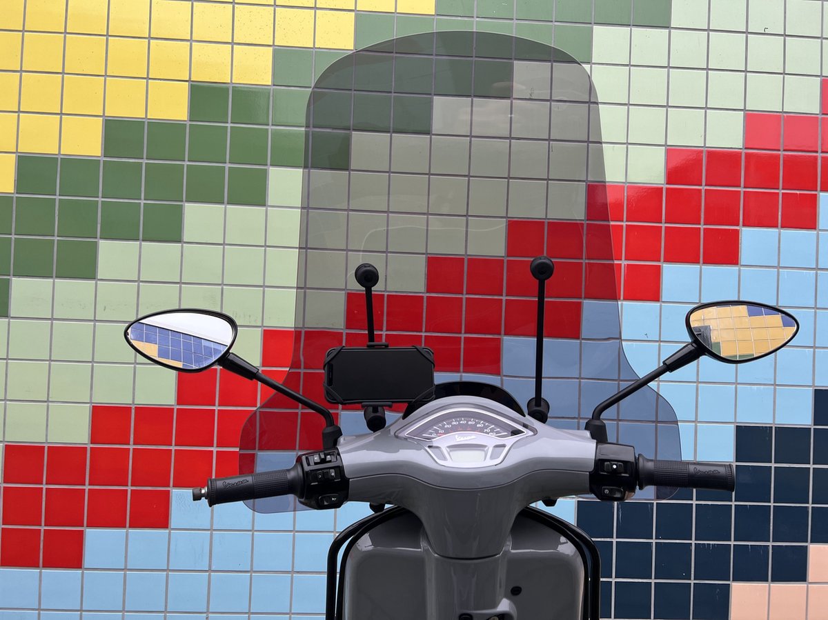 Telefoonhouder voor Scooter - Motor - MANOS LIBRES - MODEL E Pro - Windscherm Bevestiging - Universeel - Zwart - Piaggio - Vespa - Zip – foto 3