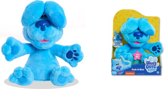 Pluche kiekeboe + geluid - Blue's, clues & you - blauw - 30cm. — afbeelding 3