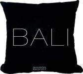 Kussen met Kussenvulling Bali Black | 45x45 cm | Polyester | Zwart - wit | Maison Boho