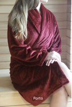 Badjas - Kamerjas - Fleece - Kleur Rood/porto - Maat XL