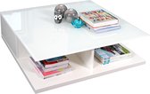 Salontafel 100x100x36 cm wit glas