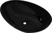Keramische Wastafel - Ovale - Zwart - 40 x 33 cm - Badkamer Aanrecht Wastafel