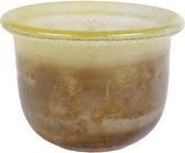 Oneiro’s Luxe Waxinelichthouder  CURL S Bruin/Multi - 15x15x12 cm - kaarsenhouders - kaarsenhouder - waxinehouder - decoratie – woonaccessoires – theelichthouder – zwart – goud – zilver