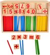 Afbeelding van het spelletje Telstokjes telraam + cijfers montessori educatieve set