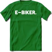 E-bike Fiets T-Shirt | Wielrennen | Mountainbike | MTB | Kleding - Donker Groen - S