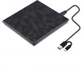 Tooxy Externe DVD Speler & Brander - DVD/CD Drive voor Laptop & Macbook - Data en Voeding Via USB 3.0 of USB C - Externe DVD Brander