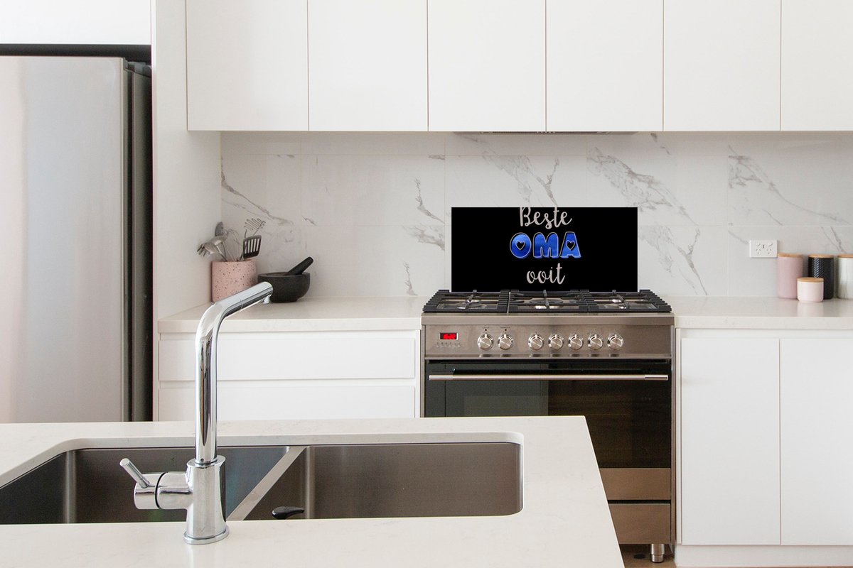 KitchenYeah Spatscherm 70x30 cm aluminium - Beste oma ooit thumbnail 6