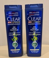 CLEAR ANTI DANDRUFF 24H FRESH WITH LEMON AND MINT EXTRACTS  SHAMPOO 2x400ML