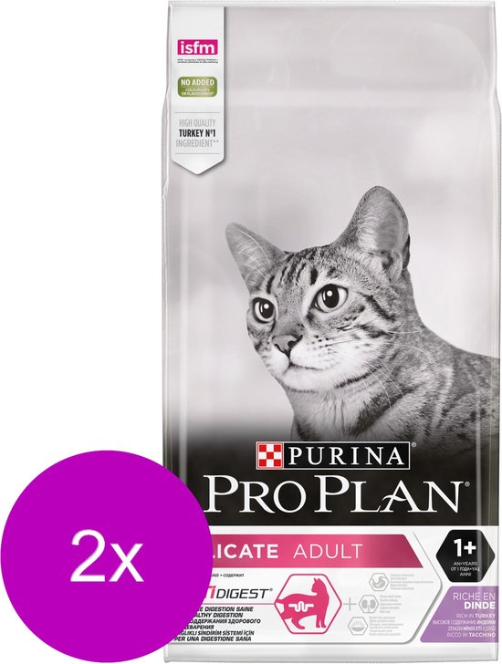 Pro Plan Cat Adult Delicate Kalkoen&Rijst - Kattenvoer - 2 x 10 kg