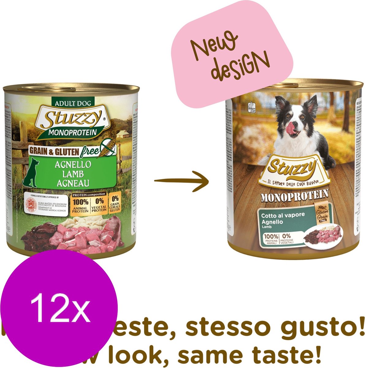 Stuzzy Blik Dog Monoprotein Adult 800 g - Hondenvoer - 12 x Lam