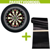 Mission Samurai 2 + Rubberen Dartmat 60*300 incl Oche + Dartbordverlichting Deluxe (Zwart)