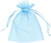 Organza Zakje - 9 x 12 cm - Cadeauzakje - Kado Zakje - Geschenkzakje - Juwelenzakje - Sieradenzakje - Lichtblauw