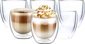 6 Dubbelwandige Glazen - Latte Macchiato Espresso Koffieglazen - Koffiekopjes/Theeglazen - Koffieglas - 6 x 250 ml