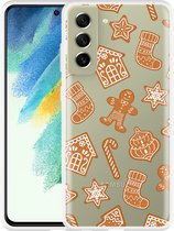 Hoesje Geschikt voor Samsung Galaxy S21 FE Christmas Cookies