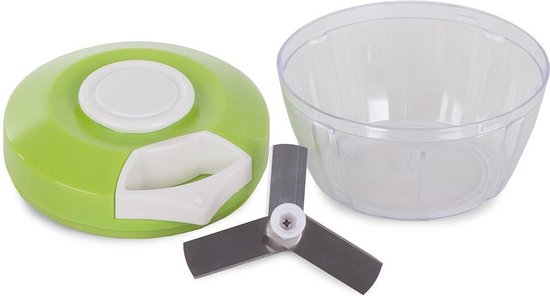 Chopper Multihakker - Hakmolen handmatig - groentehakker - 3 RVS messen - voor ui-knoflook-groenten - Anti slip - Inhoud 300 ml - Groen — afbeelding 2
