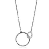 ZINZI zilveren ketting open rond wit 45cm ZIC1743