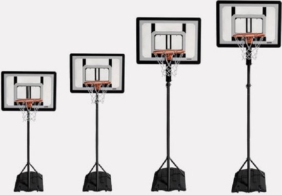 SKLZ Pro Mini Hoop System - Basketbalbord - Basket - Basketbaltraining - 36 cm ‘Break-Away’ Ring - Dubbel Veerstysteem - Inclusief 18 cm mini Basketbal - Verstelbaar - Geschikt voor Binnen en Buiten - Mobiele Voet - Ingebouwde Wielen - Sklz