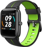 Lintelek Smartwatch Heren - Geschikt voor IOS en Android - ID205G - Zwart / Groen