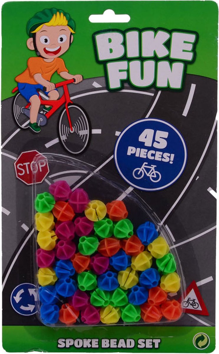 BikeFun Spaakkralen - Fietsversiering - 45 stuks - Rond - Spaakversiering - Spaakkralen Kinderfiets - Gekleurde Fietskralen voor Kinderen - Bike Fun