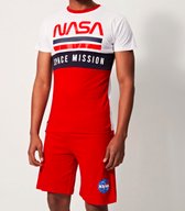 Nasa heren pyjama - wit - bordeaux - Maat S