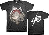 Metallica Heren Tshirt -S- 40th Anniversary Garage Zwart
