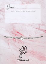 Yehwang - Armband - Bracelet - Heartbeat - Valentijn - Valentines Day -Valentijnsdag - Zilverkleurig - Stainless Steel - Verkleurd Niet - Nikkelvrij - Incl Kaart en Envelop