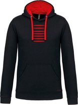 G-TOWN Heren Hoodie zwart / rood  Stripes MT.L