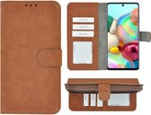 Geschikt voor Samsung Galaxy A52s 5G Hoesje - Bookcase - Pu Leder Wallet Book Case Bruin Cover