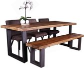 Eettafel | industrieel | mangohout | naturel | x 40 x 47(h) cm