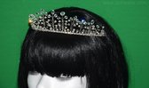 Donia Star - Handgemaakte Luxe diadeem met Swarovski-kristallen - tiara, kroon, bruid, prinses, haaraccessoire, bloemen, haarpin, strass, koningin, maangodin, godin