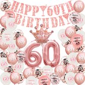 60 jaar feestpakket Rose goud - Themafeest - 60 jaar verjaardag - 60 jaar - 60 jaar slingers - 60 jaar ballonnen - feestversiering - 60 jaar verjaardag man / vrouw - 60 jaar versiering