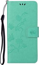 Motorola Moto G31 / G41 groen vlinders book case wallet hoesje