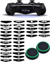 Playstation PS5 PS4 PS3 | Xbox X S One 360 | 1 Set = 2 Thumbgrips | Sticker + Thumbgrips | Zwart/Groen + Willekeurige Sticker