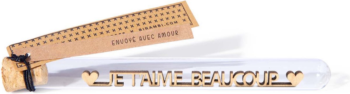 Message in a bottle - ♥ Je T'aime Beaucoup ♥ - Valentijn cadeau voor hem haar -Valentijn Vrouw Man - Liefdescadeau - Dating - Valentijnsdag cadeau - Valentijnskaart - Valentijnsdag kaart