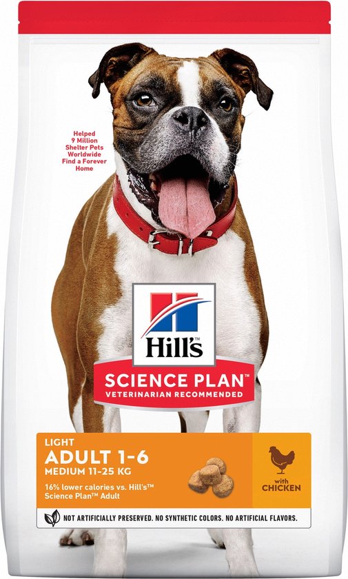 Hill's Canine Adult Light Medium - Hondenvoer - Kip 2.5 kg