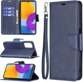 Samsung Galaxy M52 Hoesje - MobyDefend Wallet Book Case Met Koord - Blauw - GSM Hoesje - Telefoonhoesje Geschikt Voor: Samsung Galaxy M52