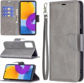 Samsung Galaxy M52 Hoesje - MobyDefend Wallet Book Case Met Koord - Grijs - GSM Hoesje - Telefoonhoesje Geschikt Voor: Samsung Galaxy M52